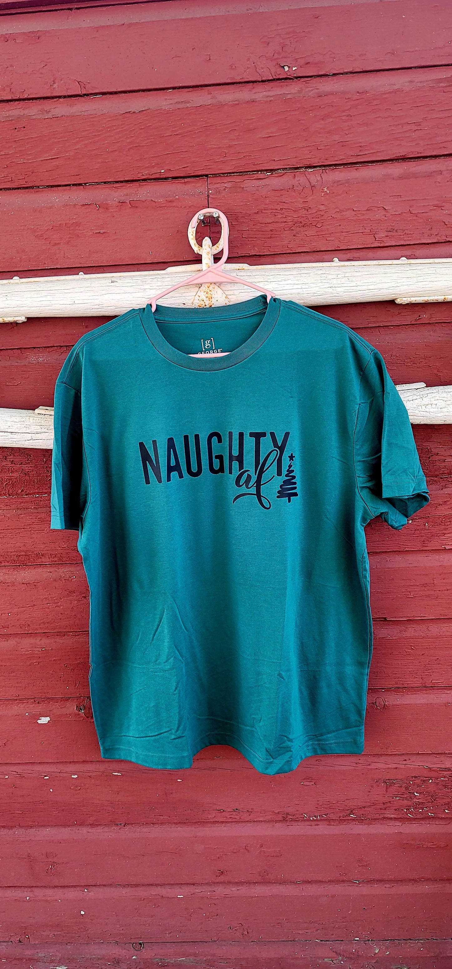 Naughty AF Teal/Green Graphic Tee