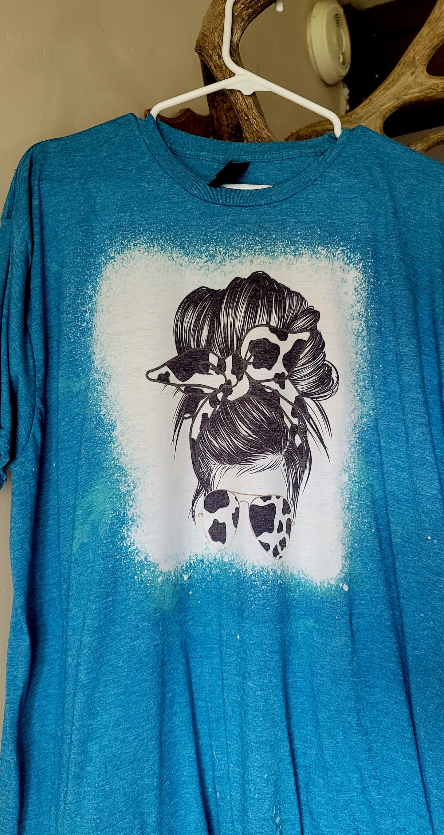 Cow Print Messy Bun Sub Graphic Tee