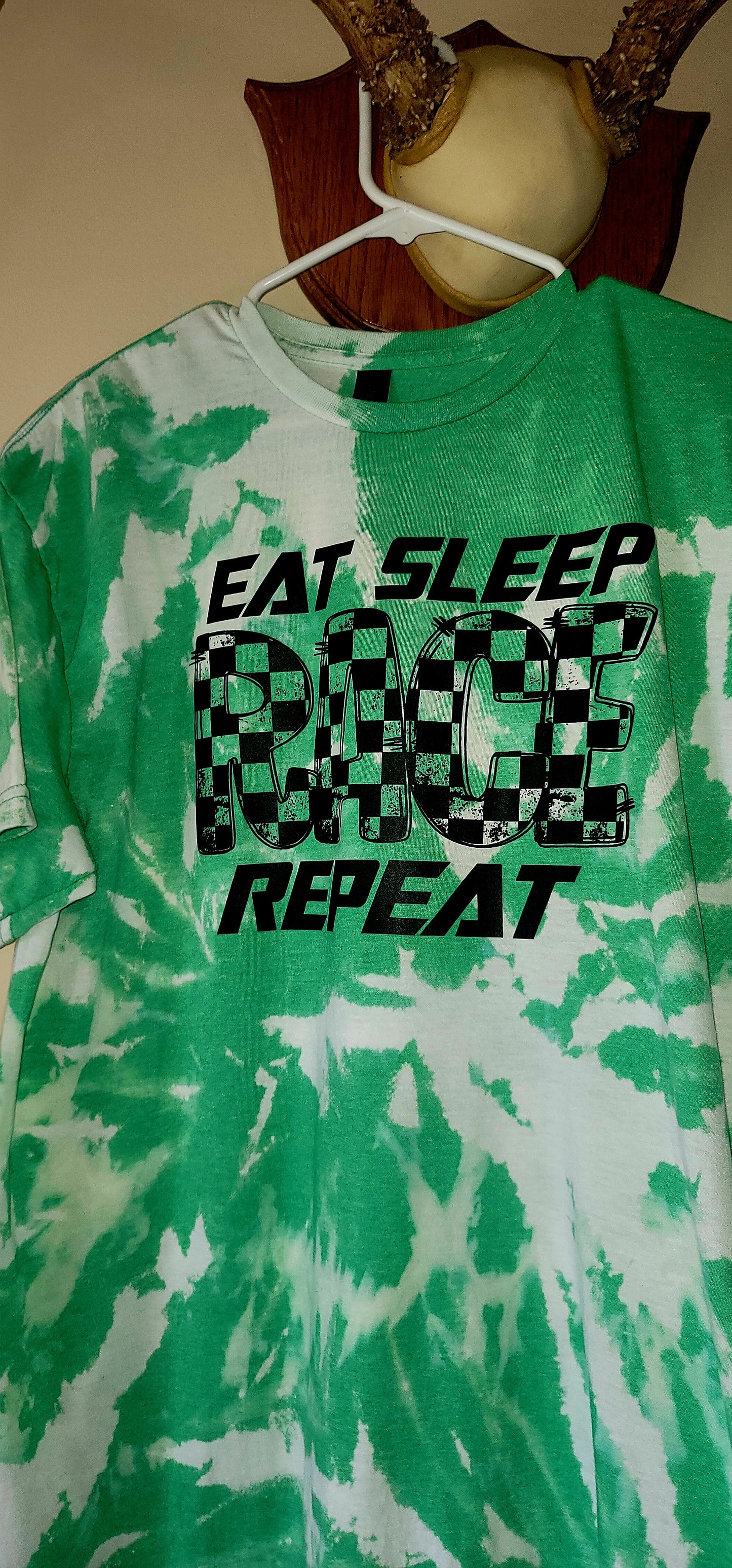 Eat Sleep Race Repeat Bleached Graphic Tee