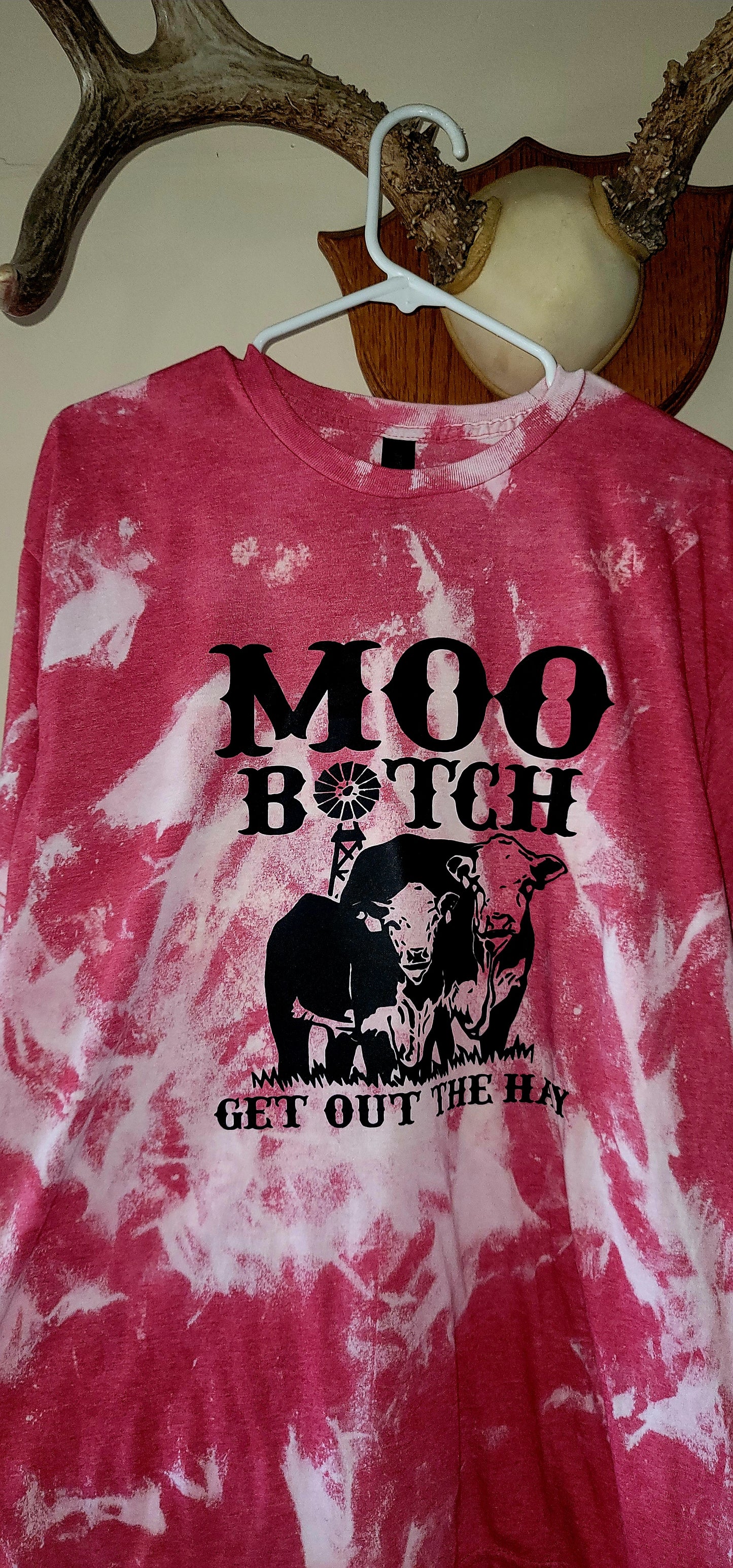 Moo B*tch Get Out of The Way Bleached Graphic Tee