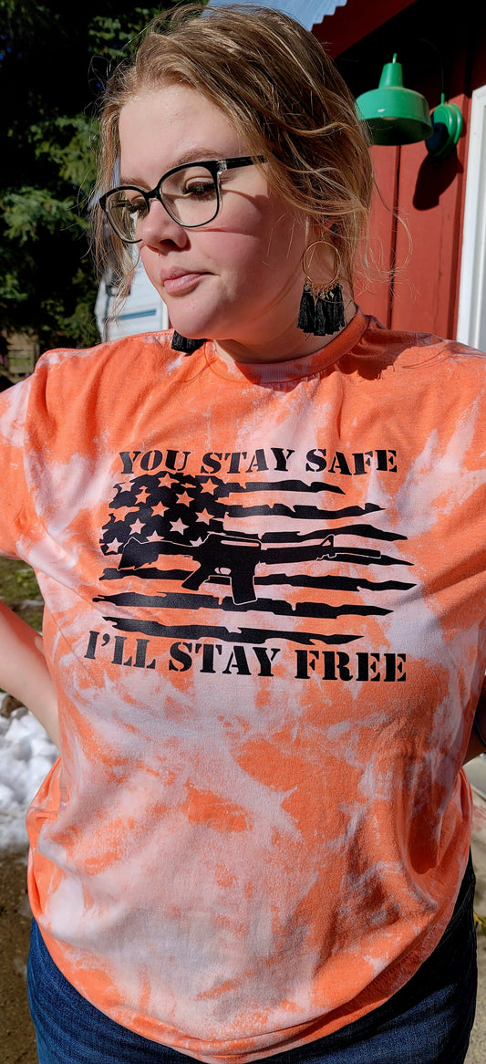 You Stay Free I'll Stay Free Bleached Graphic Tee