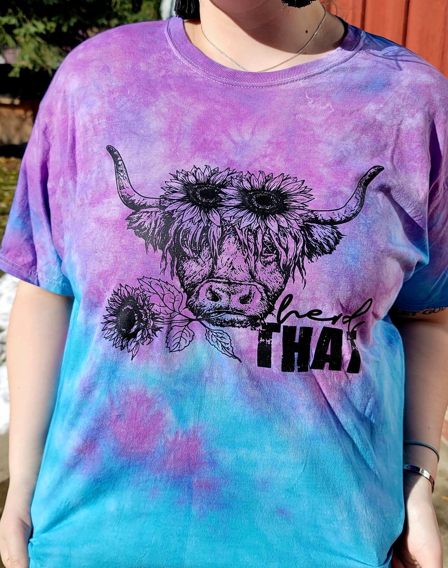 Graphic Tee Tie Dyed Herd That