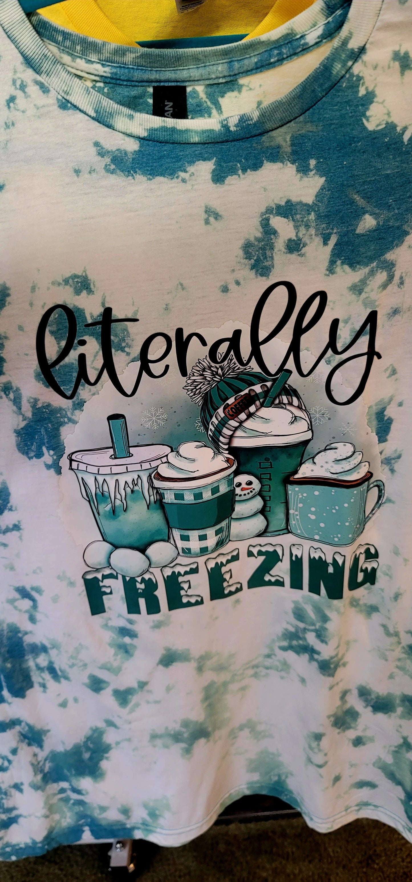 Literally Freezing Teal Bleached Tee